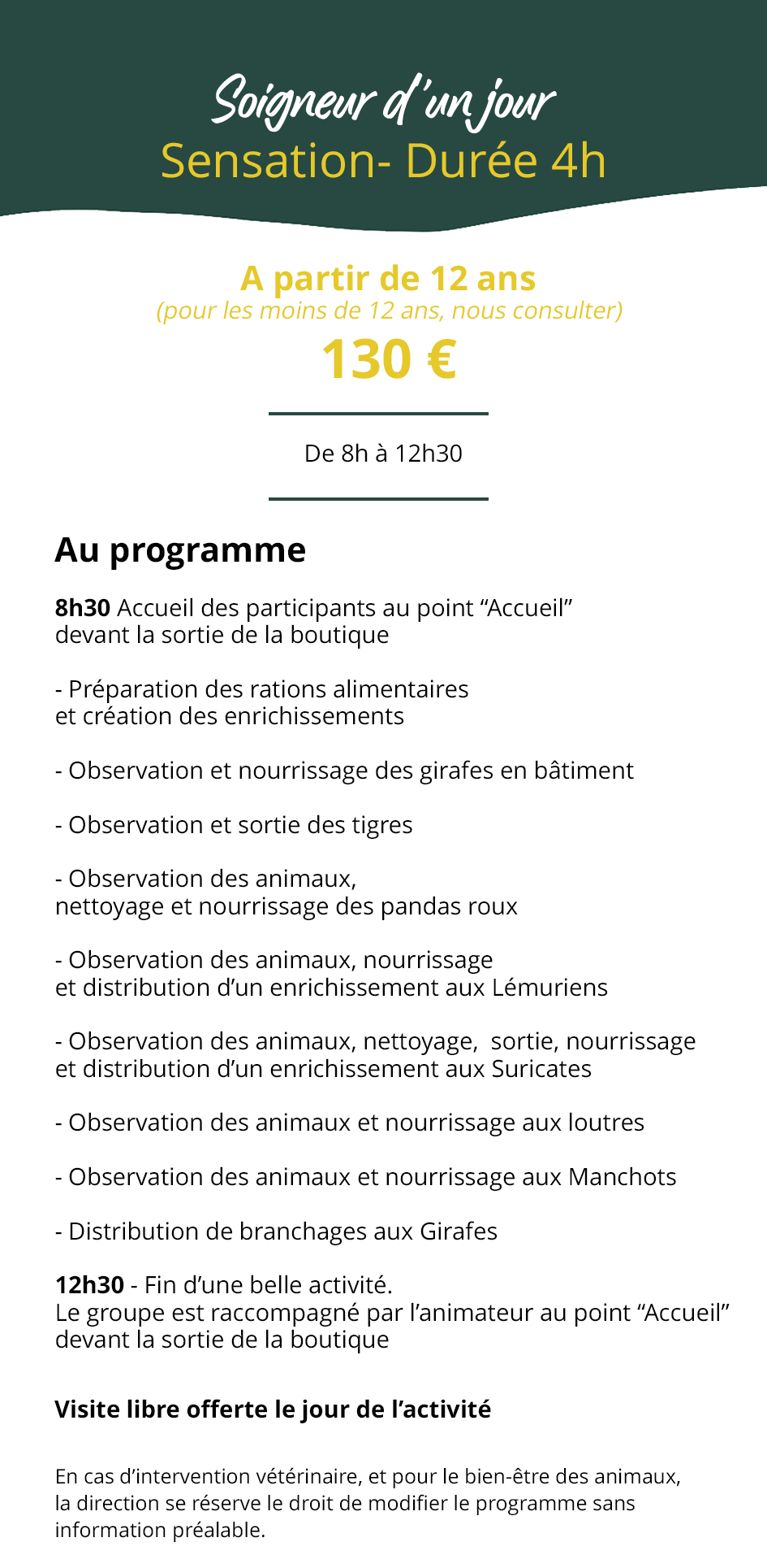 Sensation Soigneur d'un jour